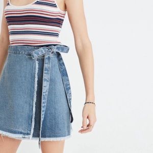 Madewell Raw Hem Mini Wrap Skirt size 2